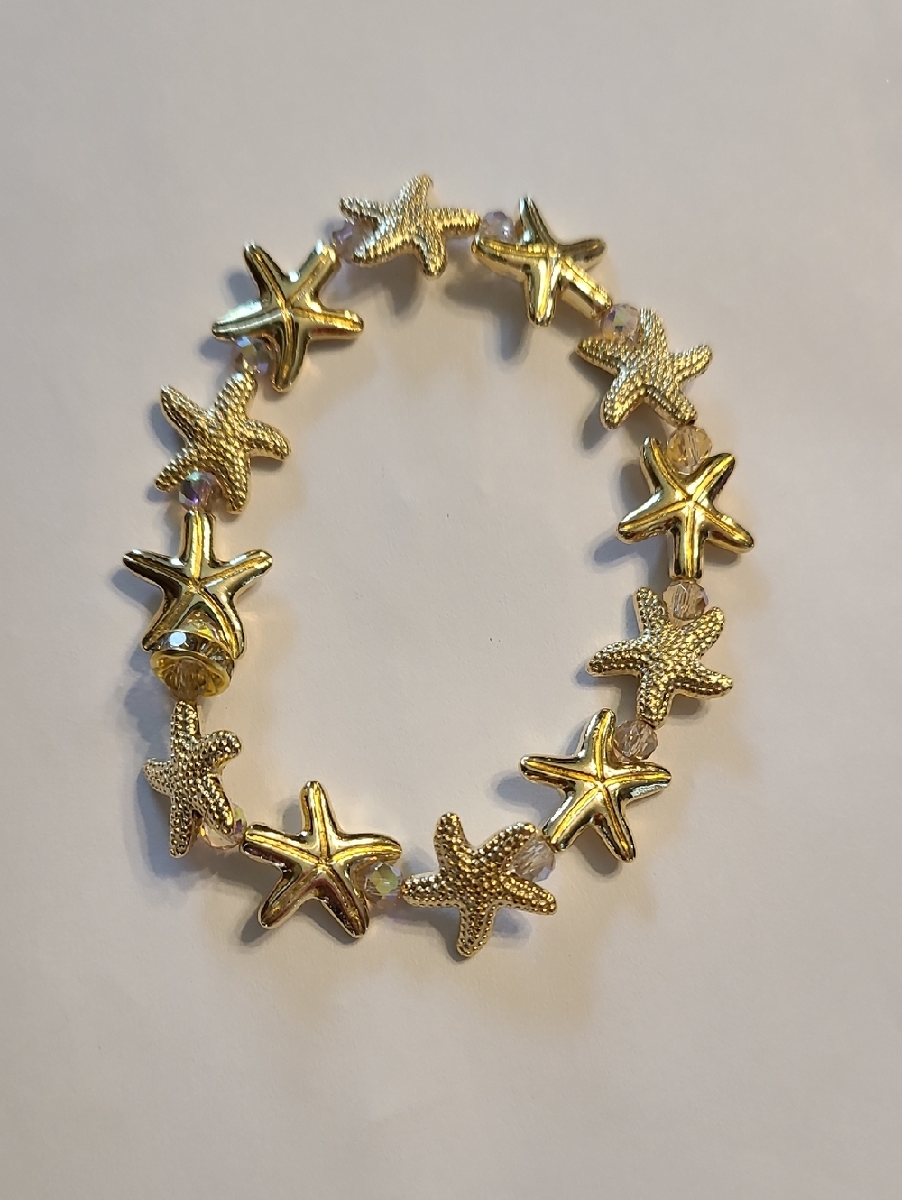 Gold Starfish Stretch Bracelet - Beachy Charm